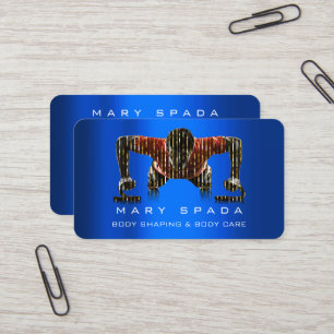 Körperliches Gebäude Shaping Fitness Man Blue Co Visitenkarte