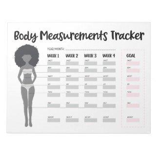 Körpermessstreifen für schwarze Frauen Notizblock