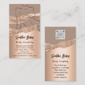 Körpermodellierung Kosmetik Logo QR Code Rose Glam Visitenkarte (Vorne/Hinten)
