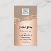 Körpermodellierung Kosmetik Logo QR Code Rose Glam Visitenkarte (Rückseite)