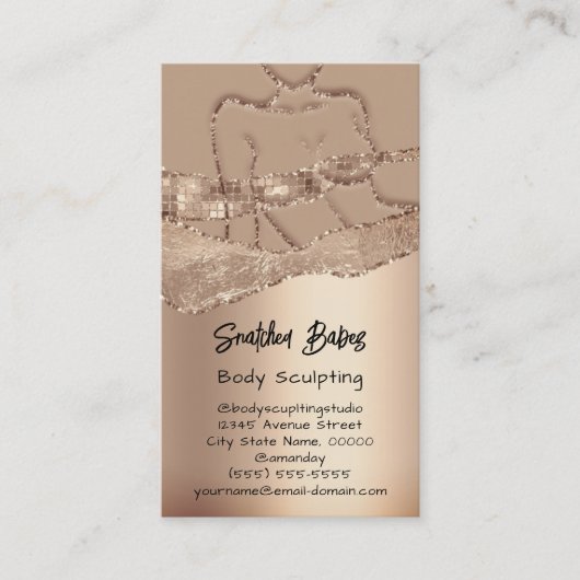 Körpermodellierung Kosmetik Logo QR Code Rose Visitenkarte (Vorderseite)