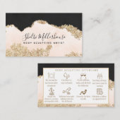 Körpermodellierung Rosa goldene Aquarellfarben Nac Visitenkarte (Vorne/Hinten)