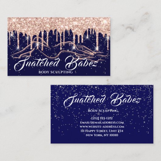 Körpermodellierung Schönheit Massage Tropfen Glitz Visitenkarte (Vorne/Hinten)