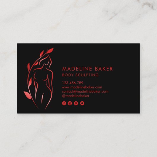 Körpermodellierung Wellness Kosmetik Schönheitspfl Visitenkarte (Rückseite)