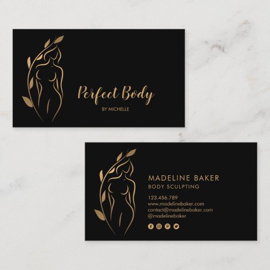 Körpermodellierung Wellness Kosmetik Schönheitspfl Visitenkarte (Vorne/Hinten)