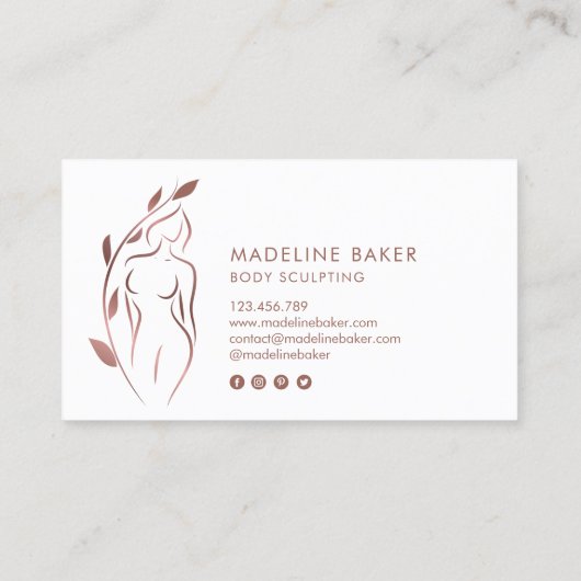 Körpermodellierung Wellness Kosmetik Schönheitspfl Visitenkarte (Rückseite)