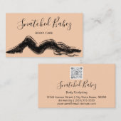 Körperpflege Bildhauerei QRCODE Schwarze Rose Visitenkarte (Vorne/Hinten)