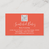 Körperpflege Skulptur QRCODE Korallengoldfarben-Bl Visitenkarte (Rückseite)