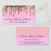 Körperpflege Skulptur QRCode Logo Light Pink Visitenkarte (Vorne/Hinten)