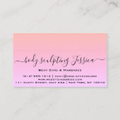 Körperpflege Skulptur QRCode Logo Light Pink Visitenkarte (Rückseite)