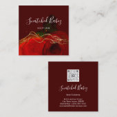 Körperpflege Skulptur QRCODE Rose Red Burgund Flor Quadratische Visitenkarte (Vorne/Hinten)