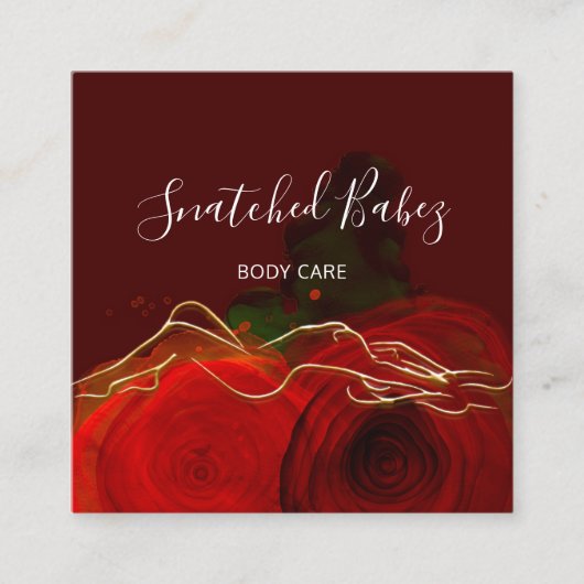 Körperpflege Skulptur QRCODE Rose Red Burgund Flor Quadratische Visitenkarte (Vorderseite)