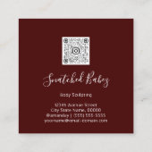 Körperpflege Skulptur QRCODE Rose Red Burgund Flor Quadratische Visitenkarte (Rückseite)
