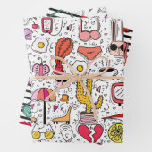 Körperpflegekosmetik Girly Pattern Geschenkpapier Set (Beispiel)