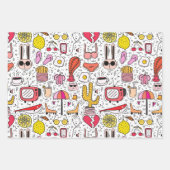 Körperpflegekosmetik Girly Pattern Geschenkpapier Set (Vorderseite)