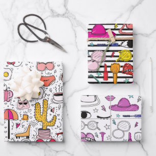 Körperpflegekosmetik Girly Pattern Geschenkpapier Set