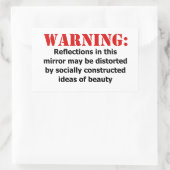 Körperpositive Spiegelwarnung Rechteckiger Aufkleber (Tasche)