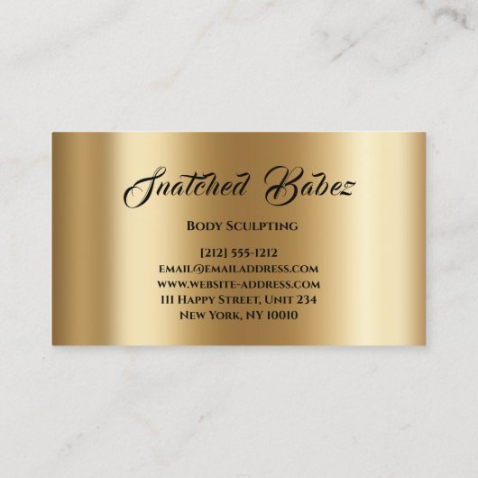 Körperskulptur Schönheitslogo Massage Homey Gold Visitenkarte (Rückseite)