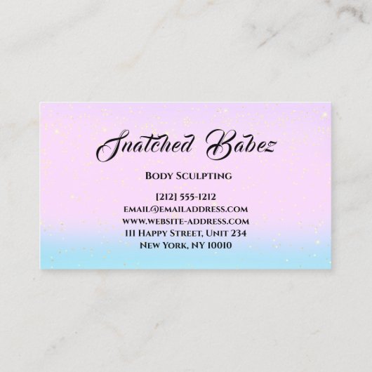 Körperskulptur Schönheitslogo MassagE rosa Blau Visitenkarte (Rückseite)