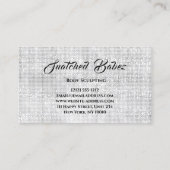 Körperskulptur Schönheitslogo Massage Silber Weiß Visitenkarte (Rückseite)