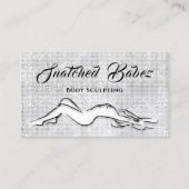 Körperskulptur Schönheitslogo Massage Silber Weiß Visitenkarte (Vorderseite)