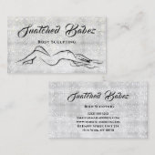 Körperskulptur Schönheitssymbole Massage Silbergra Visitenkarte (Vorne/Hinten)