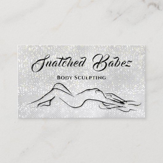 Körperskulptur Schönheitssymbole Massage Silbergra Visitenkarte (Vorderseite)
