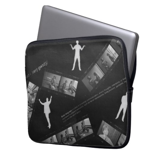 Körpersprache-Fotogramm Laptopschutzhülle (Vorderseite Links)