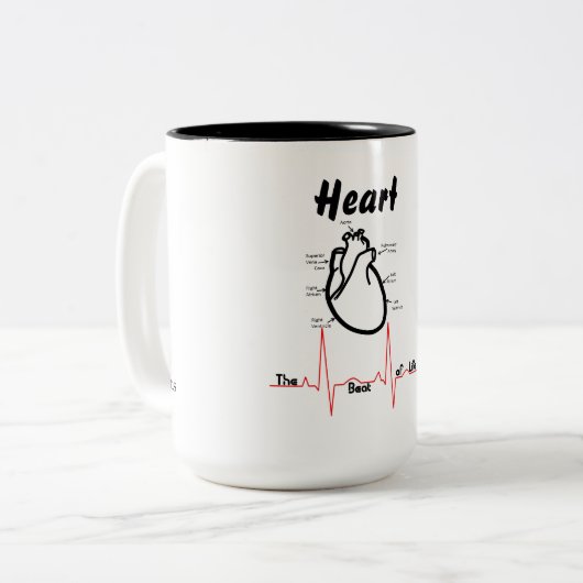 Körperteile -- Menschliches Herz Zweifarbige Tasse (Vorderseite Links)