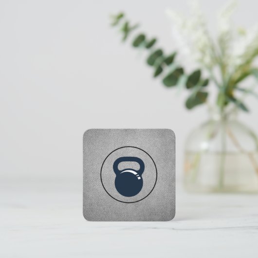 Körpertrainer für Gewichtslifter Kettle Bell Quadratische Visitenkarte (Stehend Vorderseite)