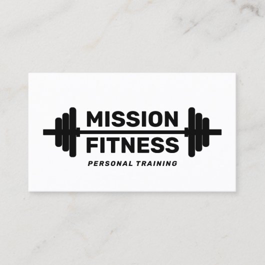 Körpertraining Personal Trainer Schwarz-weiß Visitenkarte (Vorderseite)