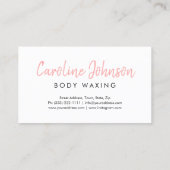 Körperwaxe Wellness-Center mit weichem Skin Nächst Visitenkarte (Rückseite)
