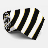 Korporative schwarze u. weiße gestreifte Krawatte (Gerollt)