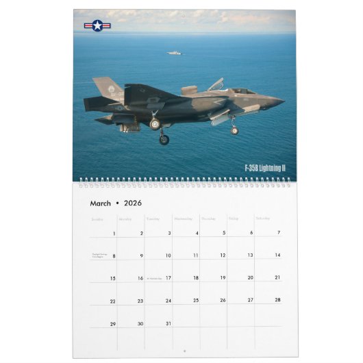 KORPS-LUFTFAHRT - JETS-KALENDER KALENDER (Mär 2026)