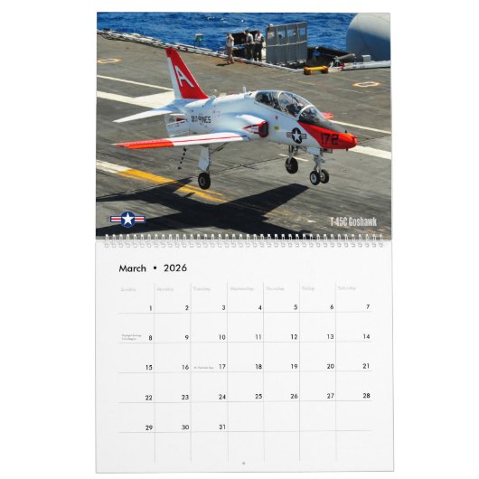 KORPS-LUFTFAHRT - JETS-KALENDER KALENDER (Mär 2026)