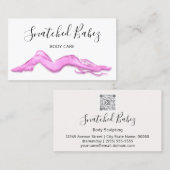 Korpuskulptur QRCODE Rosa Weiß Visitenkarte (Vorne/Hinten)