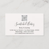 Korpuskulptur QRCODE Rosa Weiß Visitenkarte (Rückseite)