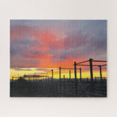 Korral bei Sonnenuntergang Puzzle (Horizontal)