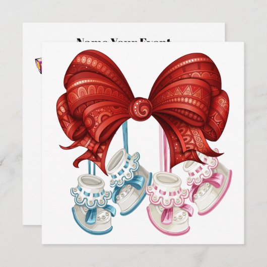 Korrekte Babydusche Einladung (Vorne/Hinten)