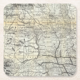 Korrekte Karte von Dakota Rechteckiger Pappuntersetzer