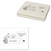 Korrekte und rückgängig gemachte Briefmarke Gummistempel (Stempel)