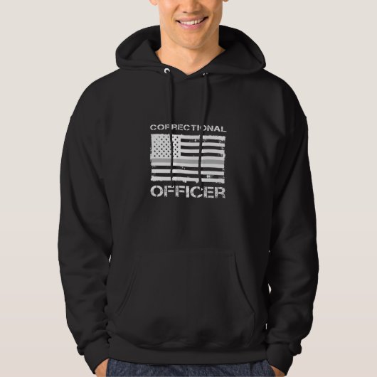 Korrektionsreferent Thin Silver Line US Flag Gesch Hoodie (Vorderseite)