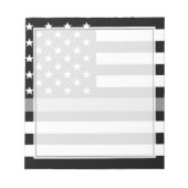 Korrektionsreferent Thin Silver Line USA-Flagge Notizblock (Vorderseite)