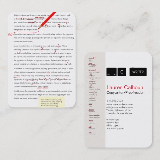 Korrektor/Kopiererkarte Visitenkarte (Vorne/Hinten)