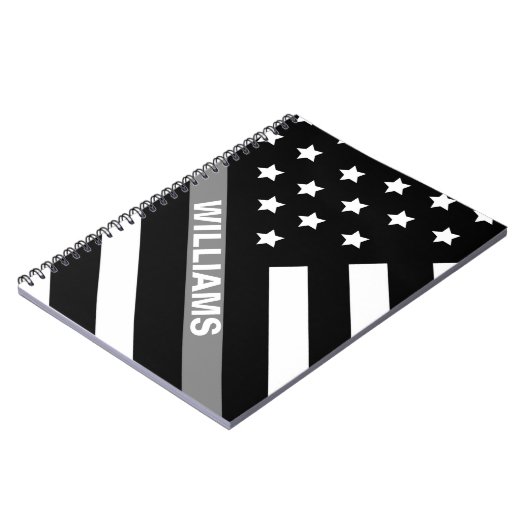 Korrektor Schwarz-Grau-Flag-Notebook Notizblock (Linke Seite)