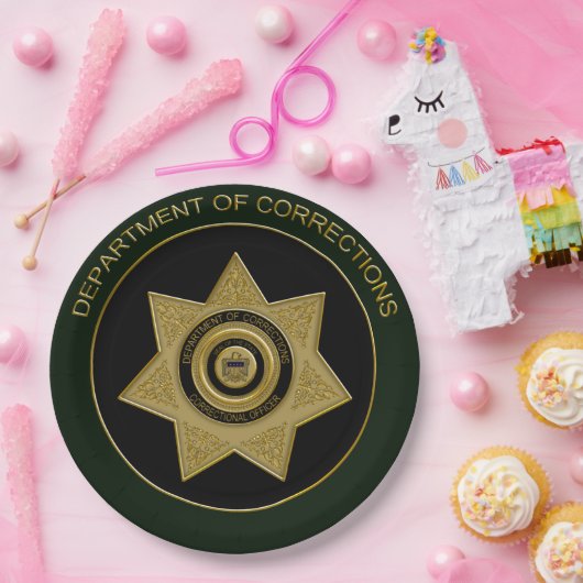 Korrektur-Abzeichen schwarz grn-PAPIERPLATTE Pappteller (Party)