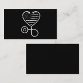 Korrektur der US-Fahne "Nurse Thin Gray Line Heart Visitenkarte (Vorne/Hinten)