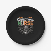 Korrektur Nurse Halloween Pumpkin Classic T-Shi Pappteller (Vorderseite)