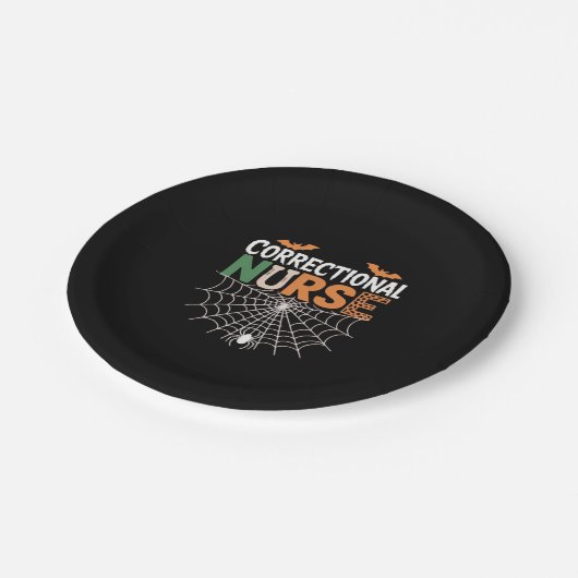 Korrektur Nurse Halloween Pumpkin Classic T-Shi Pappteller (Schrägansicht)