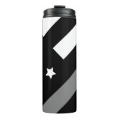 Korrektur-Officer Schwarz-Graue Fahne Thermal Tumb Thermosbecher (Vorderseite)